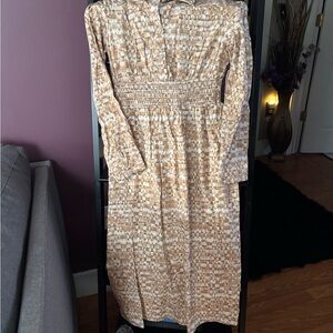 Time and Tru Long Sleeve Tan Dress